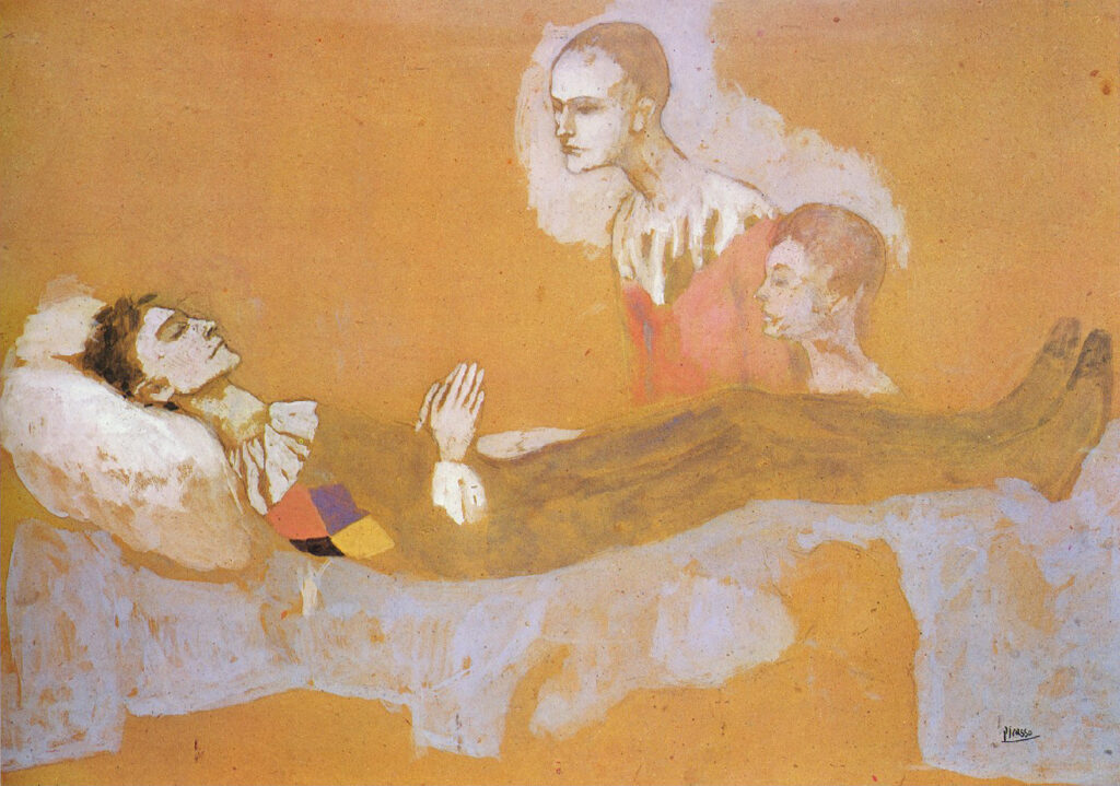 «Смерть Арлекина» (The Death of the Harlequin) Пабло Пикассо (Pablo Picasso), 1906.